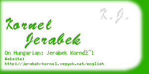 kornel jerabek business card